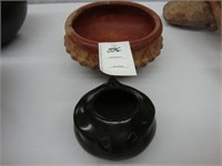 Terracotta Indian pottery bowl along with a black