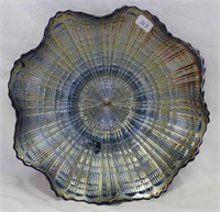 Plaid ruffled bowl - blue