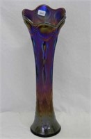 Beaded Bullseye 13" vase - purple - nice