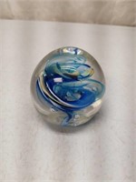Hand Blown Art Glass Swirl Paperweight