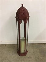 Unique Tall Lantern Candle Holder Metal Body