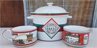 Tabasco pot with four mugs