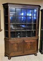 Early Belgian Farmhouse Walnut Bookcase.