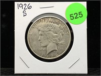 1926-S Peace Silver Dollar in Flip