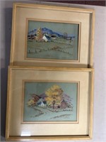 Two framed art works  by Kenneth Reeve