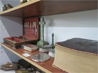 SHELF OF STERLING SILVER & SILVER PLATE