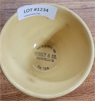 VESELY & CO. HOWELL'S ADVERT. STONEWARE BOWL