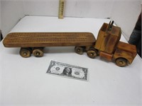 Wooden semi truck cribbage board