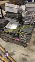 Pallet of stainless pans