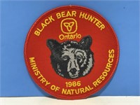 Ontario Black Bear Hunter Patch 1986 4 "