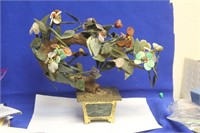 Vintage Jade and Other Gemstone Tree