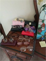 Lot of old glasses with cases