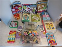Box of asst child's educational materials, games