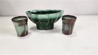 Vtg Hull Regal Planter & (2) Frankoma Cups