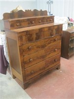 Stepback dresser-flame mahogany veneer fronts