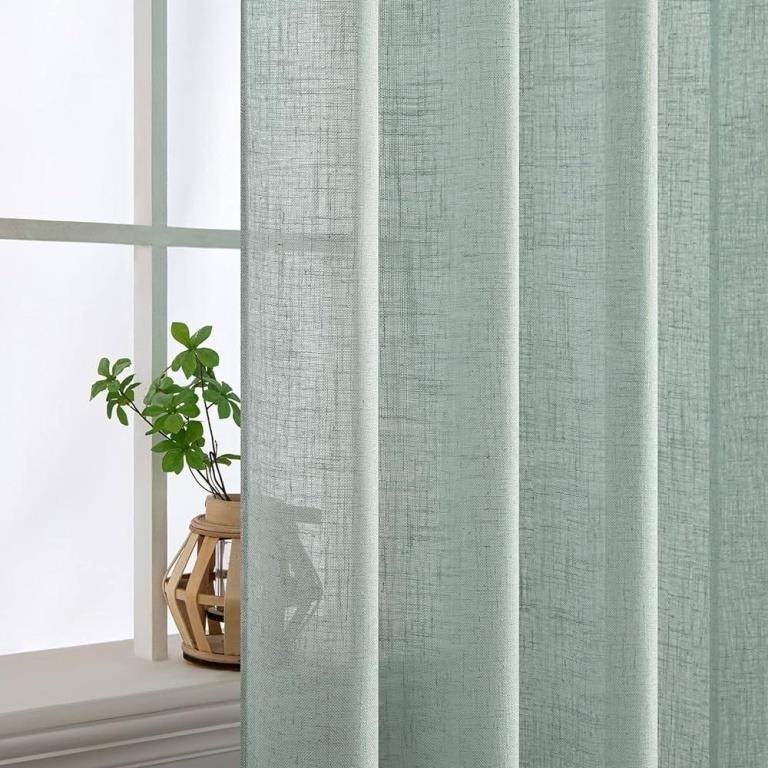 MIULEE 2 Panel Linen Curtain