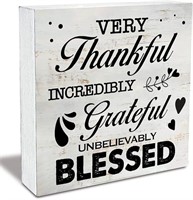 Rustic Thankful Grateful Wood Box Sign Thankful Gr