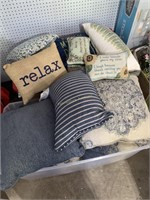 Huge Lot Decorative Throw Pillows with Tote