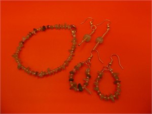 Jade Bracelet & Earrings