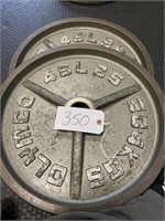 (2) 45 lbs Metal Weight Plates