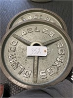 (2) 45 lbs Metal Weight Plates