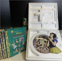 7 Disney books and plate