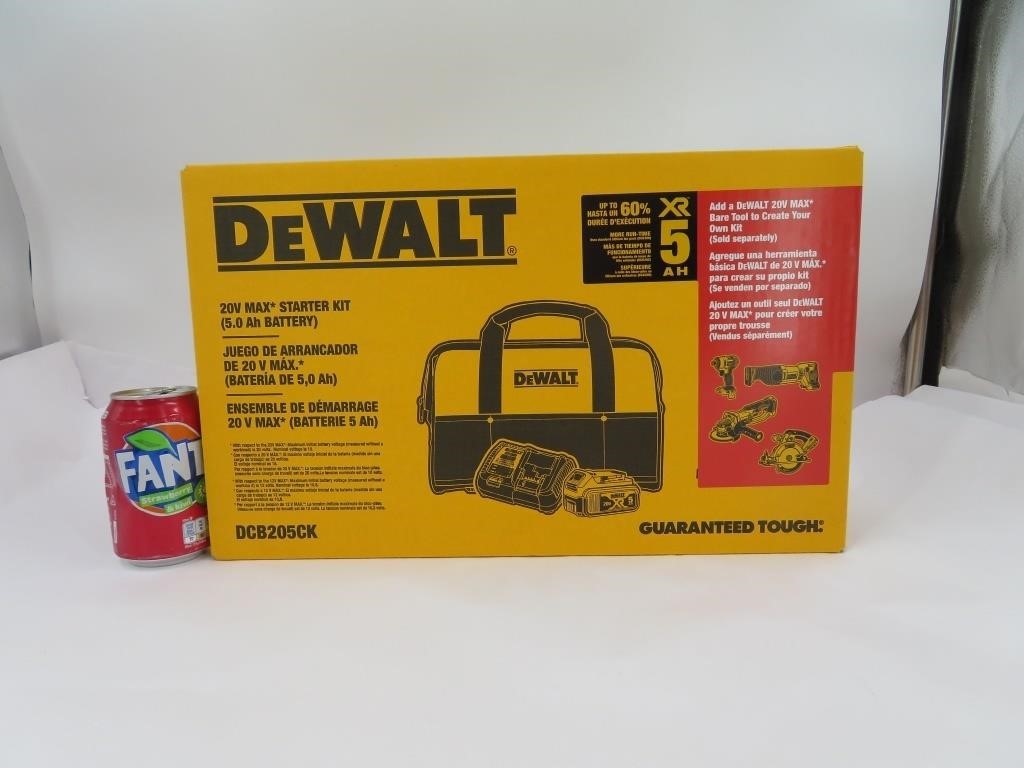 Ensemble dewalt neuf, batterie 20V, chargeur et