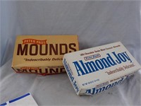 2 vintage candy boxes cardboard