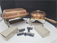 New Double Copper Chafing Dish Server +