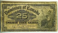 1900 Dominion of Canada 25c Note