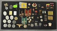 Collection of German, Russian, USA, Badges, Pins,