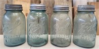 4pcs Gorgeous Blue Glass Ball Mason Jars