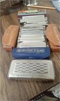 SEVEN HOHNER HARMONICAS ALL DIFFERENT