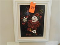 Lot 188  Oil on Canvas Clown Painting