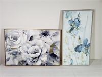 (2) Blue Floral Prints