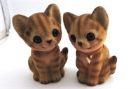 Vintage Jesef Flocked Cat Figuriene Pair