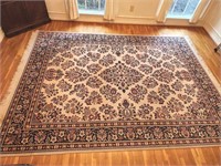 New Marquis Wool Pile Ivory Navy Large Area Rug