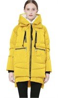OROLAY WOMEN'S THICKENED DOWN JACKET (YELLOW, XL)