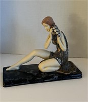 Art Deco Sculpture Lady with Sea Shell