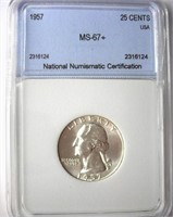 1957 Quarter NNC MS-67+ LISTS FOR $1400