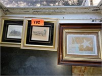3 FRAMED WALL DECOR PICTURES