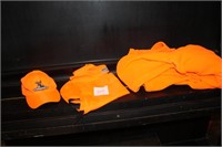 LOT OF SAFETY ORANGE HUNTING GEAR