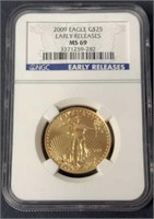 2009 MS – 69 Eagle gold coin half ounce fine gold