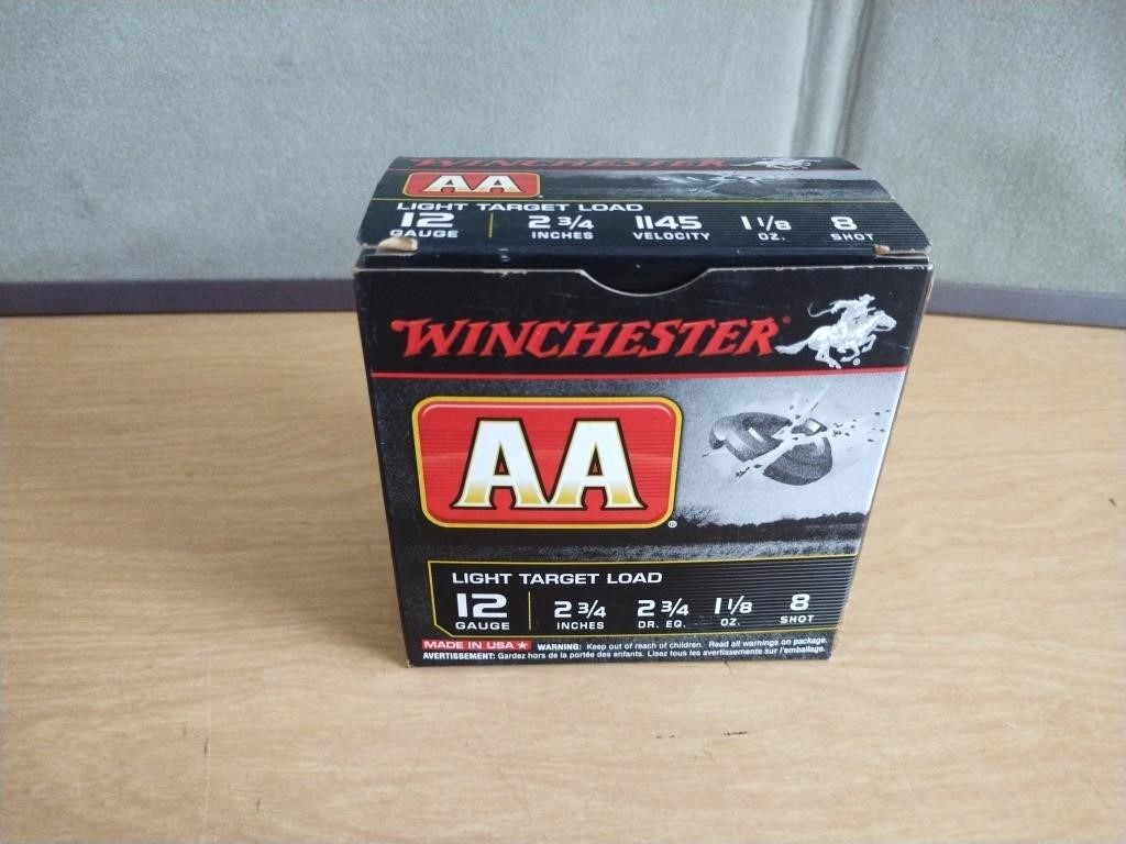 WINCHESTER 12 GAUGE SHELLS 25 ROUNDS 8 SHOT