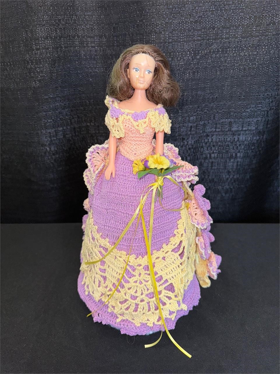Doll In Multi Color Crochet Dress