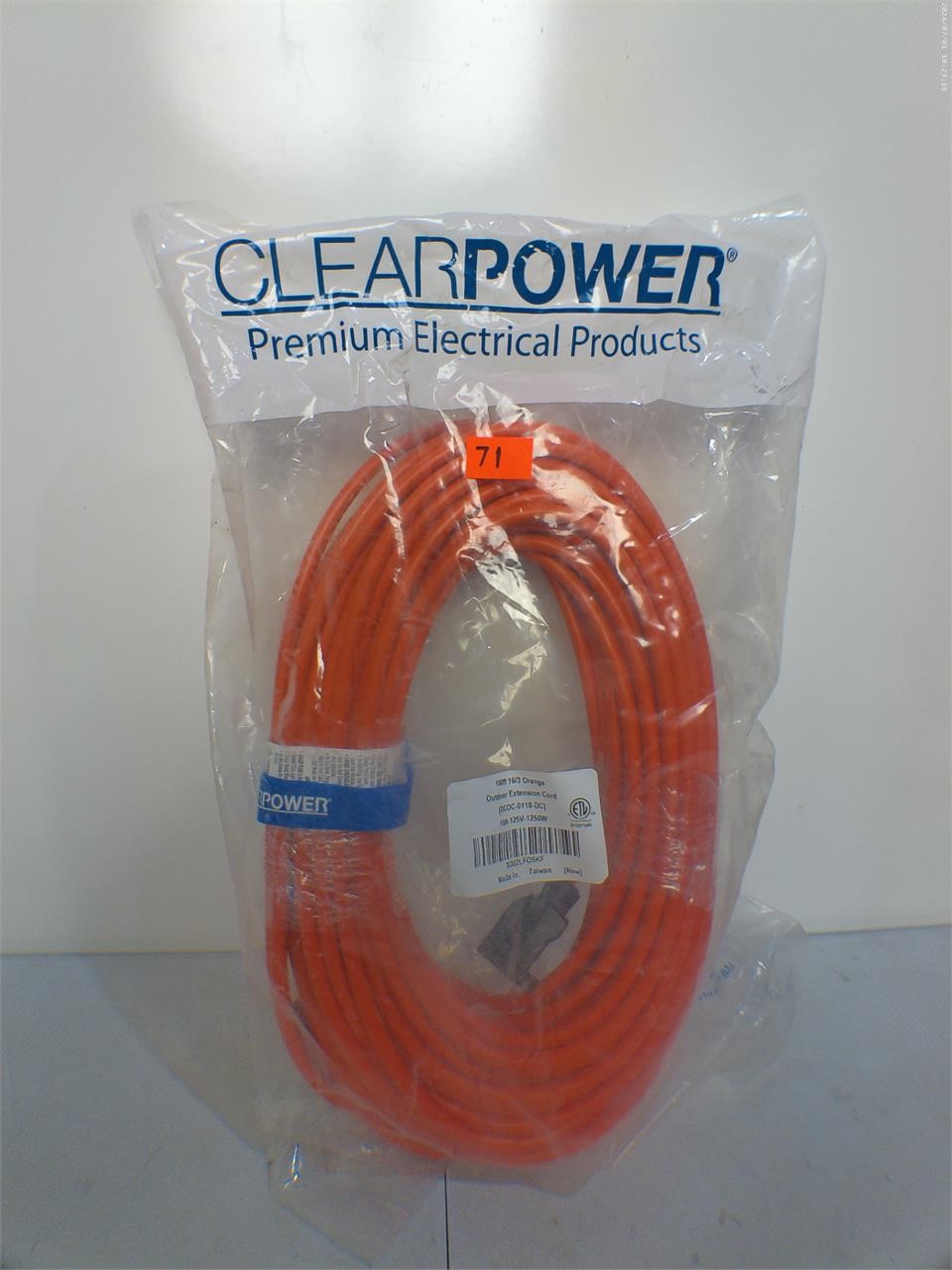 Outdoor Extension Cord 100ft Orange