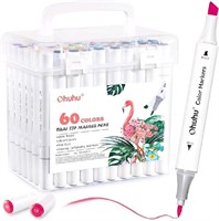 60 Colors Ohuhu Markers Water-Based Double Tipped