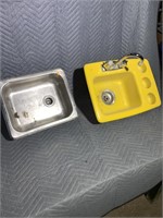 Yellow sink measures 19” x 13” comes with a tap,