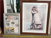 12x17 Jim Dandy Adv. & 20x25 Girl Dog Picture