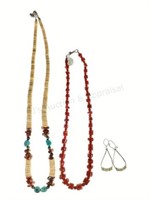 Native American Necklaces & Pair Earrings